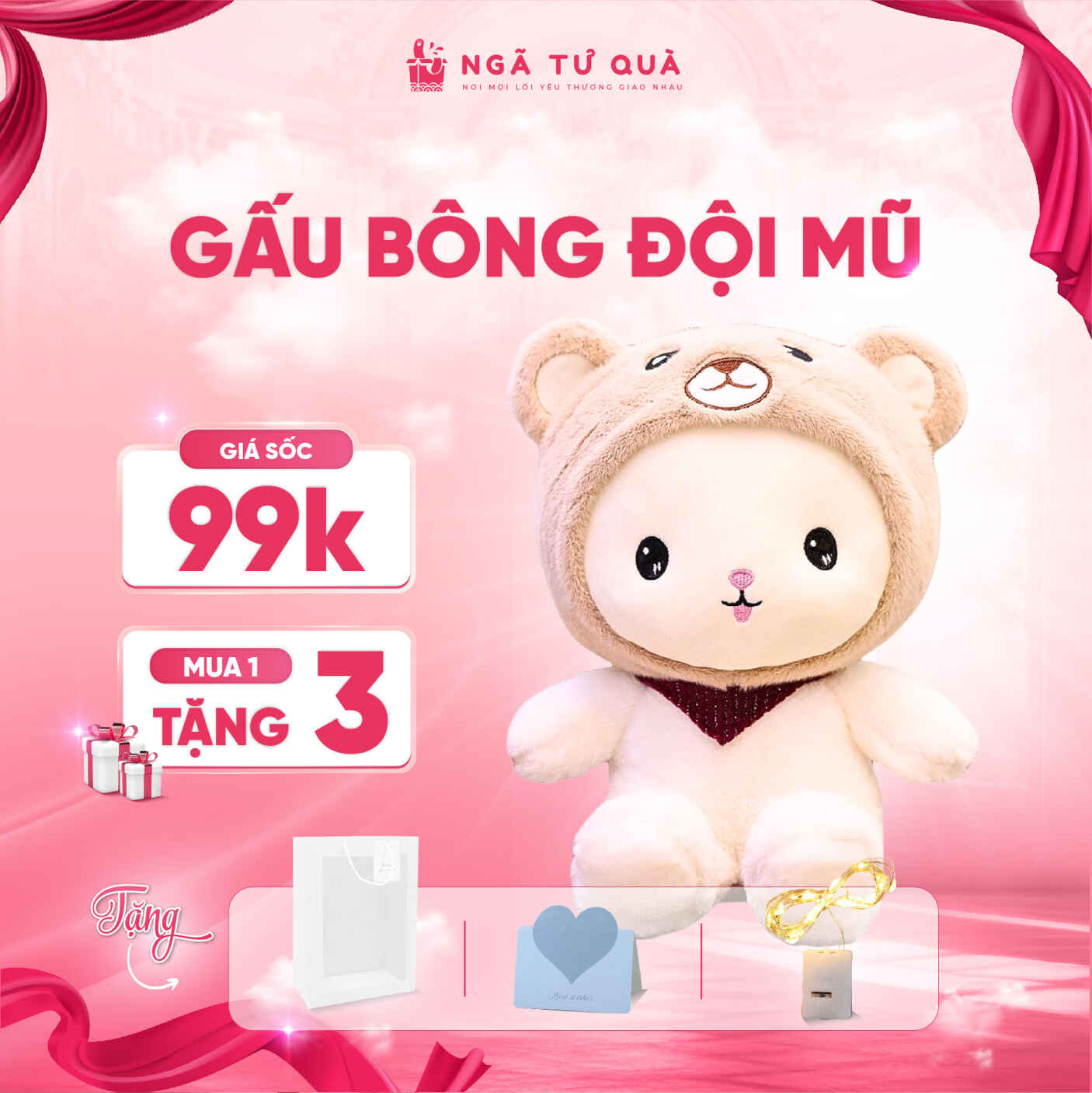 Gấu bông đội mũ