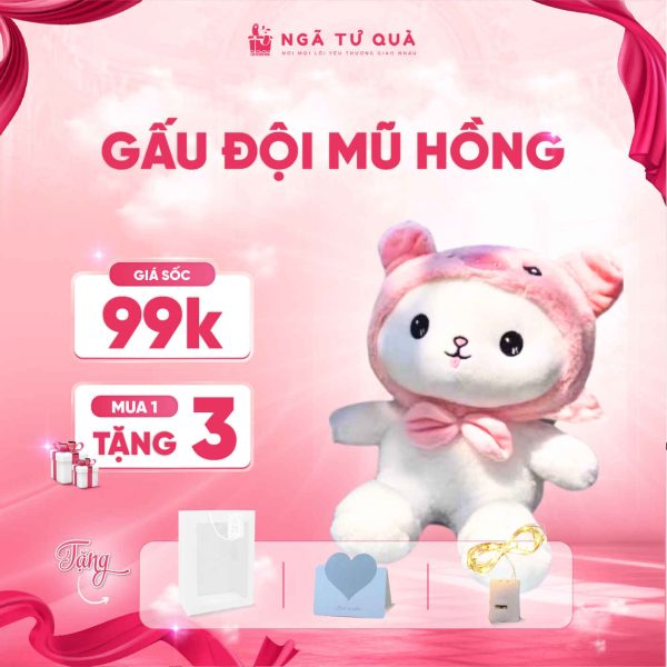 Gấu bông đội nũ hồng