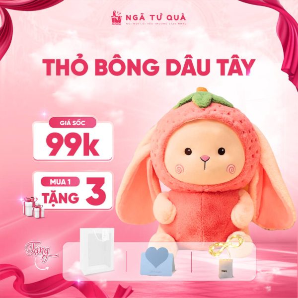 Thỏ bông dâu tây