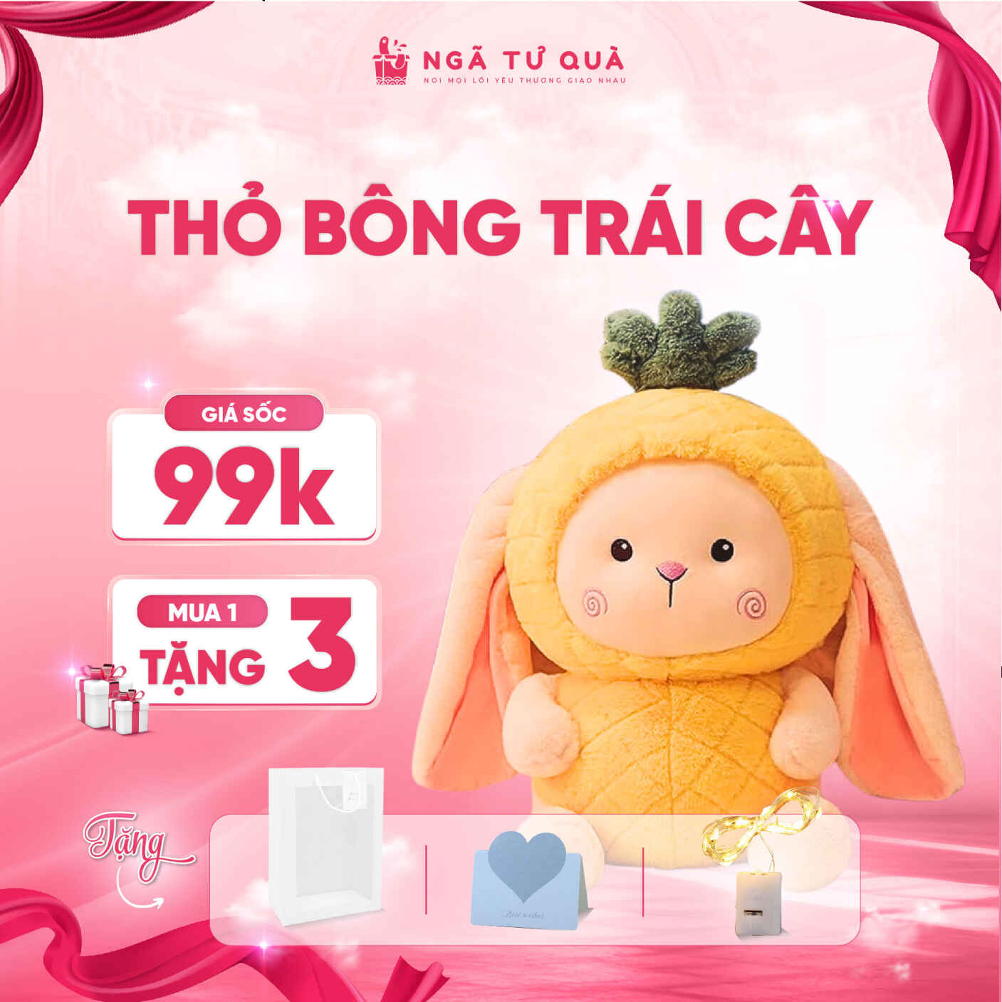 Thỏ bông trái cây